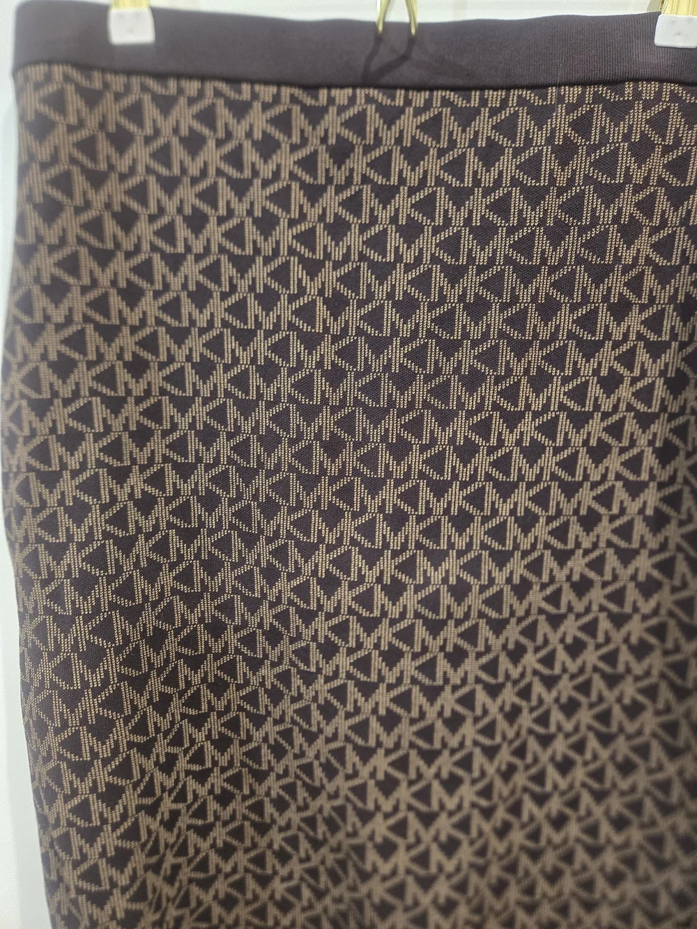 MICHAEL Michael Kors Brown and Black Logo Knit Pencil Skirt